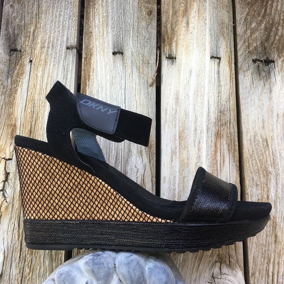 dkny cati slingback wedge sandals